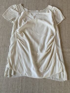 Madison Marcus Silk Blouse Cream Square Neck Size S